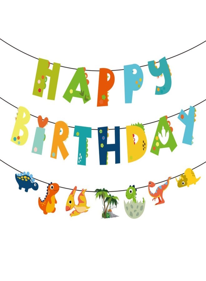 Capesaro Dinosaur Happy Birthday Banner,Birthday Sign for Party Decor,birthday Decoration for Kids - Image 1
